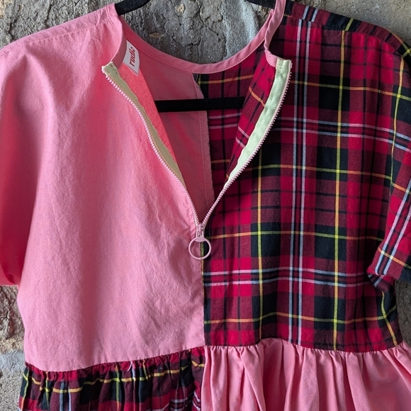 Rudie Sheena Mini Dress in Pink + Red Plaid - Picture 6 of 8
